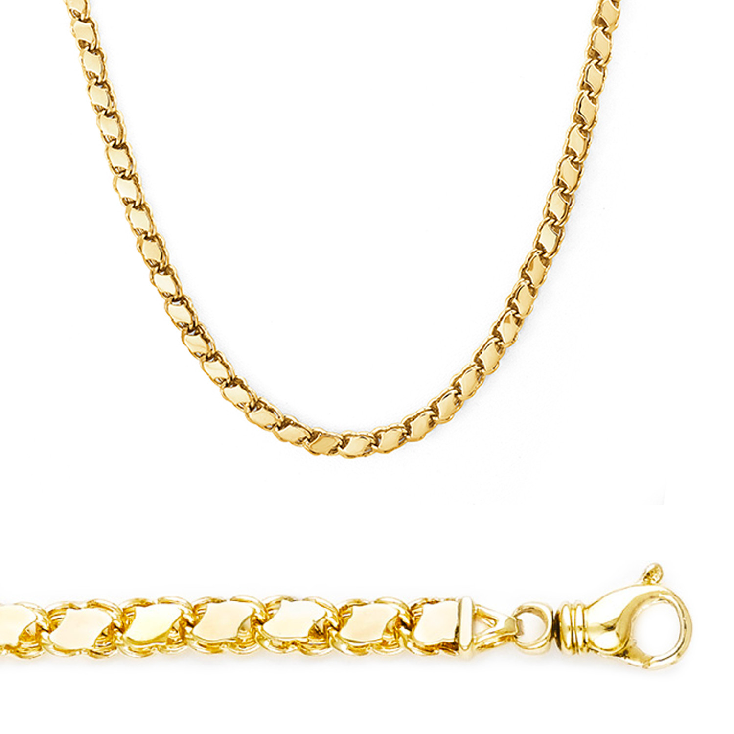 14K Yellow Gold Handmade Cordon Chain 5.8mm wide 28 Inches